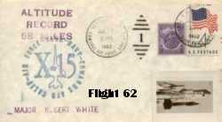 Postal cover, X-15 flight 62