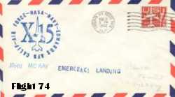Postal cover, X-15 flight 74